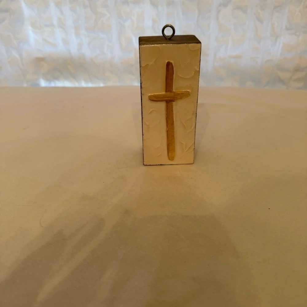 Artistic Cream and Gold Cross Wall Hanging
